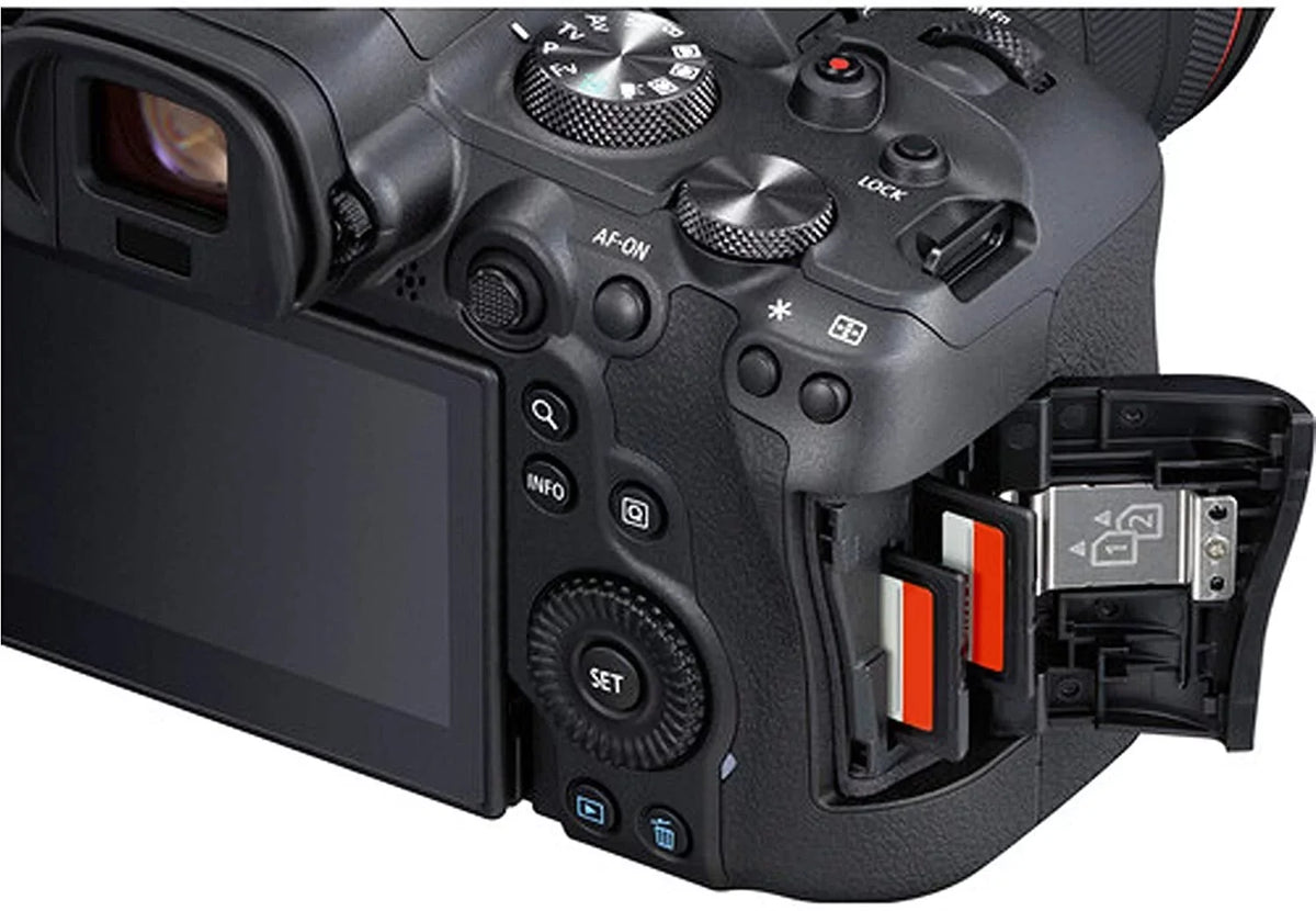 EOS R6 Mirrorless Digital Camera with RF 24-105mm f/4-7.1 STM Lens + 75-300mm F/4-5.6 III Lens + 128GB Memory + Case + Tripod + Filters 41pc Bundle