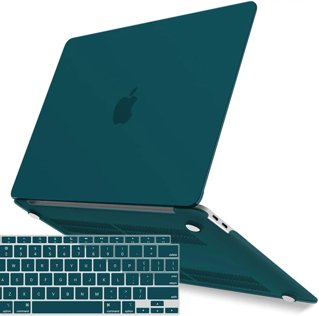 IBENZER New 2021 MacBook Air 13 inch Case M1 A2337 A2179 A1932 Plastic Hard Shell Case with Keyboard Cover for Mac Air 13 Retina Display with Touch ID (2018-2021), Quezhal Green, MMA-T13QUGN+1