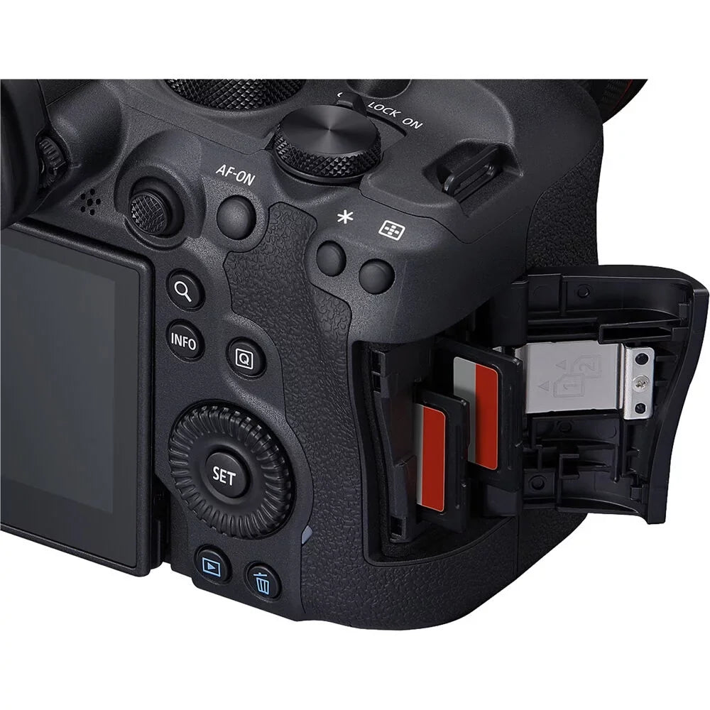 EOS R6 Mark II Mirrorless Camera (5666C002) + RF 24-70mm Lens + 64GB Memory Card + Case + Corel Photo Software + 2 x LPE6 Battery + External Charger + Card Reader + More
