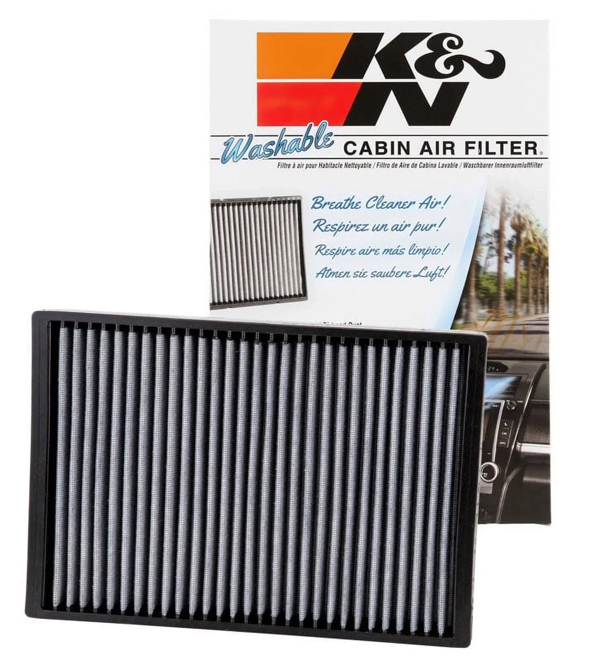 K&N VF3007 Washable & Reusable Cabin Air Filter Cleans and Freshens Incoming Air for your Chrysler, Dodge Fits select: 2006-2010 DODGE CHARGER, 2005-2006 CHRYSLER 300C