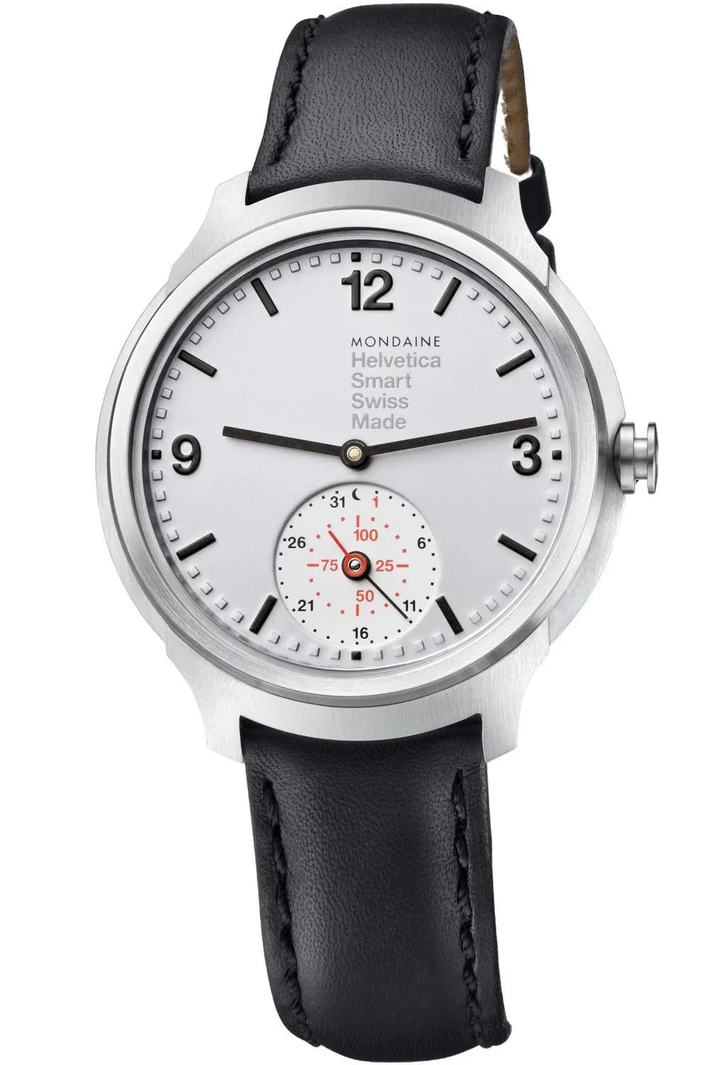 Mondaine Limited Edition Helvetica 1 Silver Dial Mens SmartWatch MH1.B2S80.LB