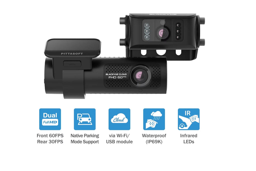 BlackVue DR770X-2CH-TRUCK Front + Fluid Exterior Dash Cam With 128GB Card | Cloud-Ready 1080p 60FPS GPS & WiFi