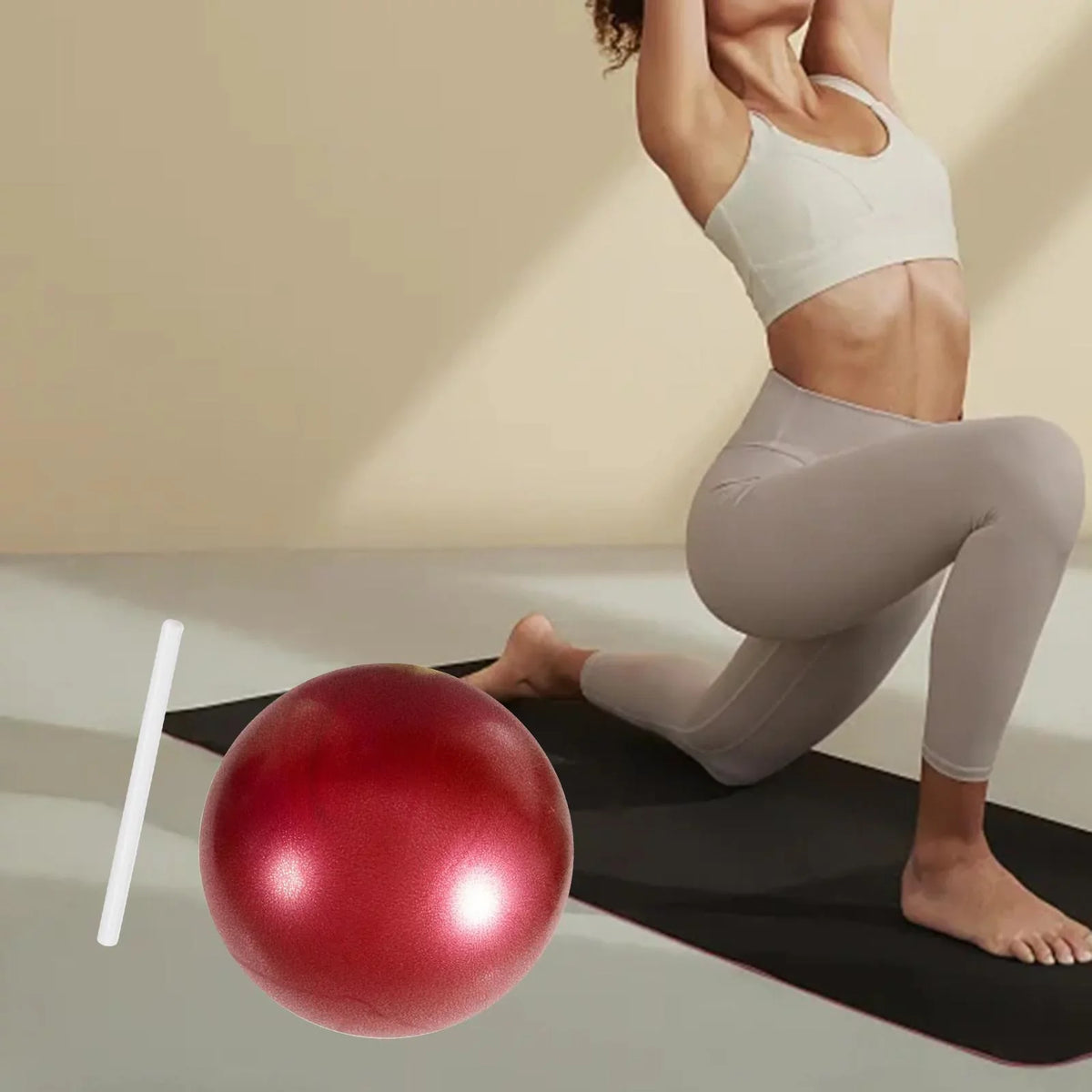 AMLESO 6xSmall Pilates Ball Heavy Duty Workout Ball for Home Gym Balance Red
