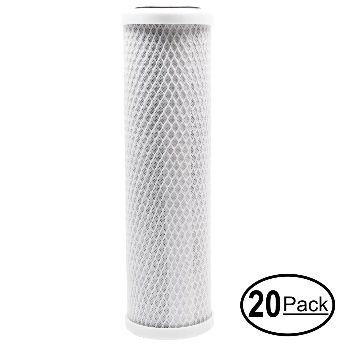20-Pack Replacement for iSpring RCC1P Activated Carbon Block Filter - Universal 10 inch Filter for iSpring 123Filter 5-stage 100GPD Reverse Osmosis Fluid Filter - Denali Pure Brand
