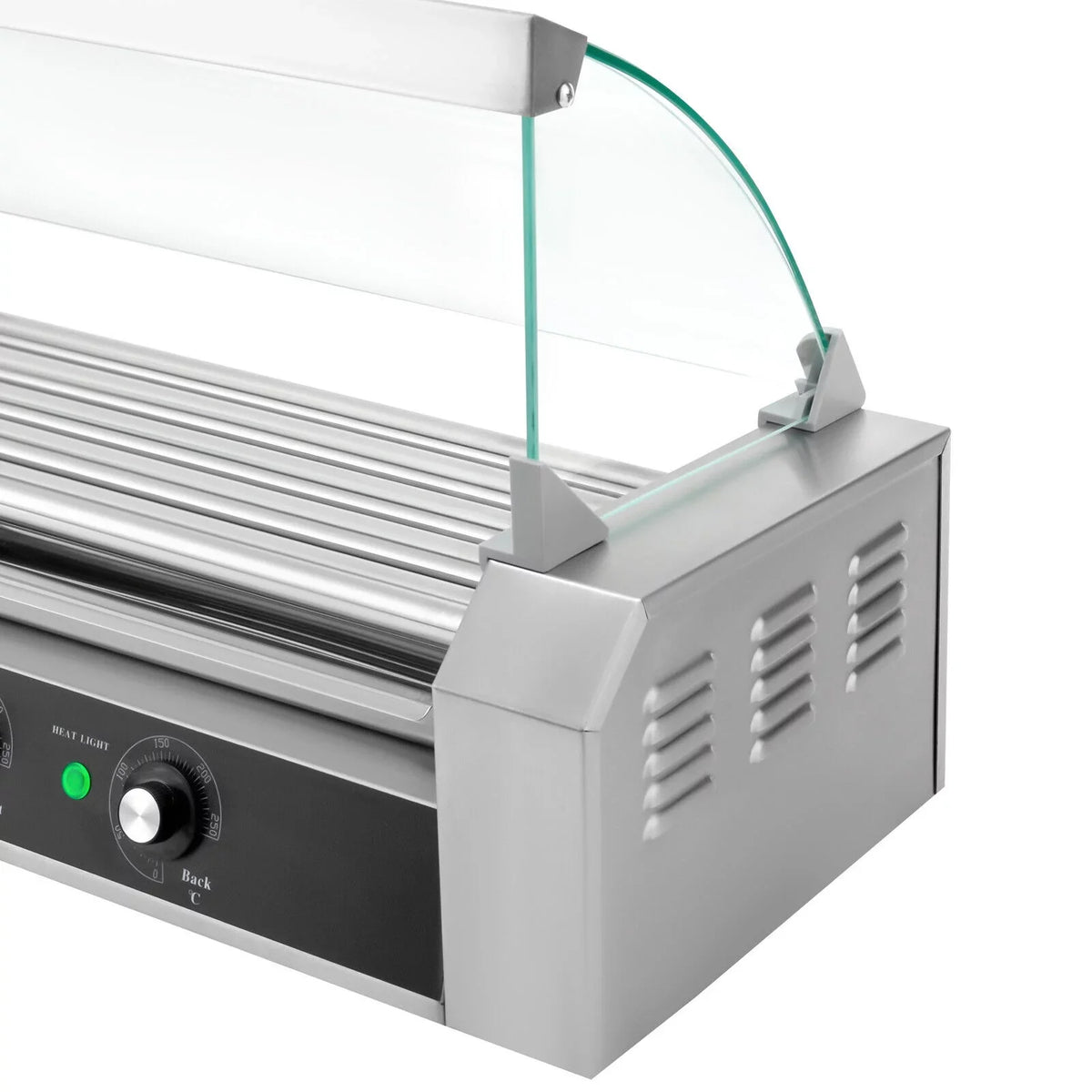 DENEST 110V Sausage Grilling Machine Set 12-Hot Dog Holds 0-250℃ W/5 Stainless Rollers