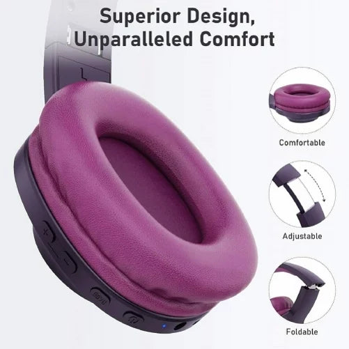Wireless Headphones Foldable Over Ear Headset w Mic Earphones Hi-Fi Sound R5J for Galaxy Tab S6 Lite 10.4 S2 8.0 10.5 S5e 10.5 S4 10.5 S7 (2020) S 10.5 SM-T800 S8 Plus S21 Plus S20