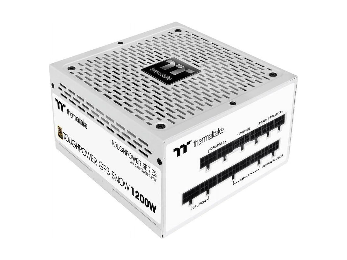 Thermaltake Toughpower GF3 Snow Edition 1200W 80+ Gold Full Modular SLI/Crossfire Ready ATX 3.0 Standard Power Supply, PCIe Gen.5 600W 12VHPWR Connector Included, PS-TPD-1200FNFAGU-N, 10 Year Warranty