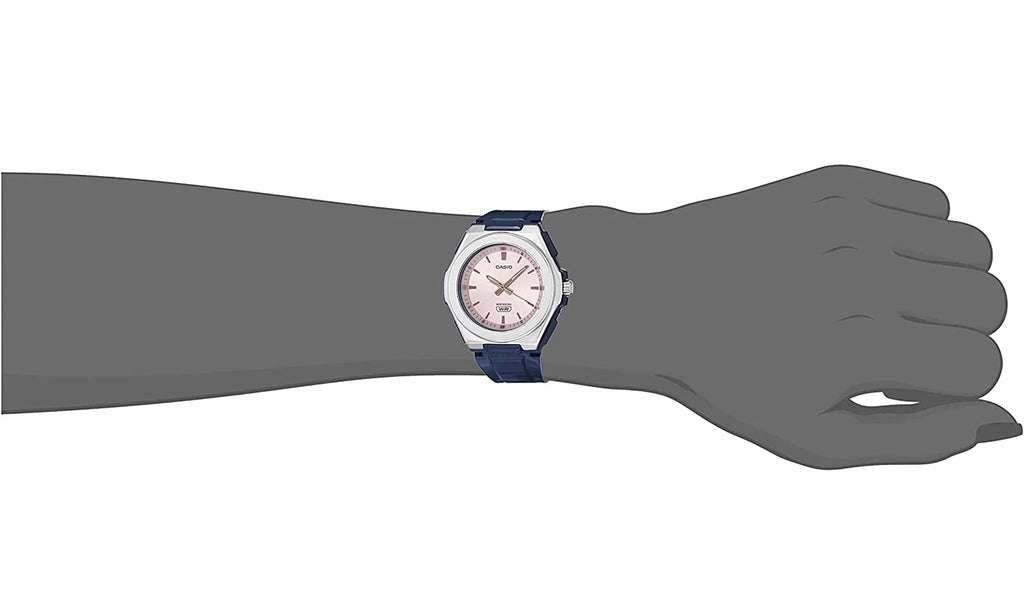 Casio Female Adult's Analog Quartz 100m Pink Dial Blue Resin Watch LWA300H-2EV
