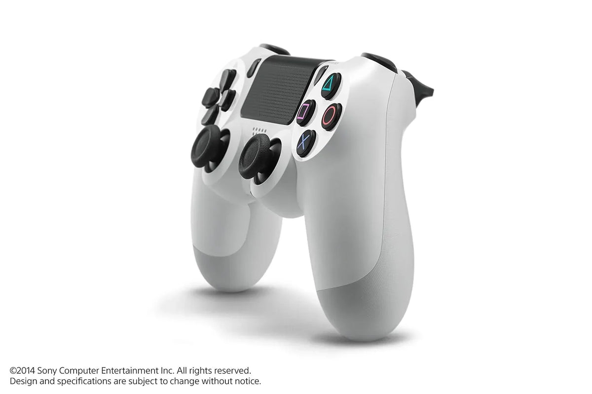 Dual Shock White Gaming Controller For PS4 Console + Wired Earbuds BOLT AXTION Bundle Like New