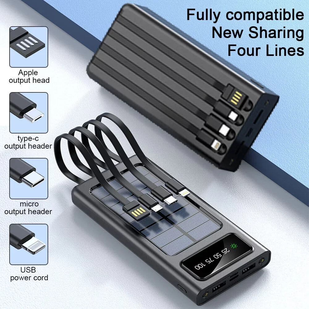 Fluid Solar Power Bank 9000000mAh Portable External Battery Charger