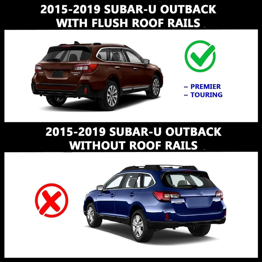 ROKIOTOEX Roof Rack Crossbars Fit for 2015-2019 Subar-u Outback Premier Touring Chrome Lush Side Rails, Cross Bars for Rooftop Cargo Box Luggage, Ski Board, Bike Carrier – Black SO14T
