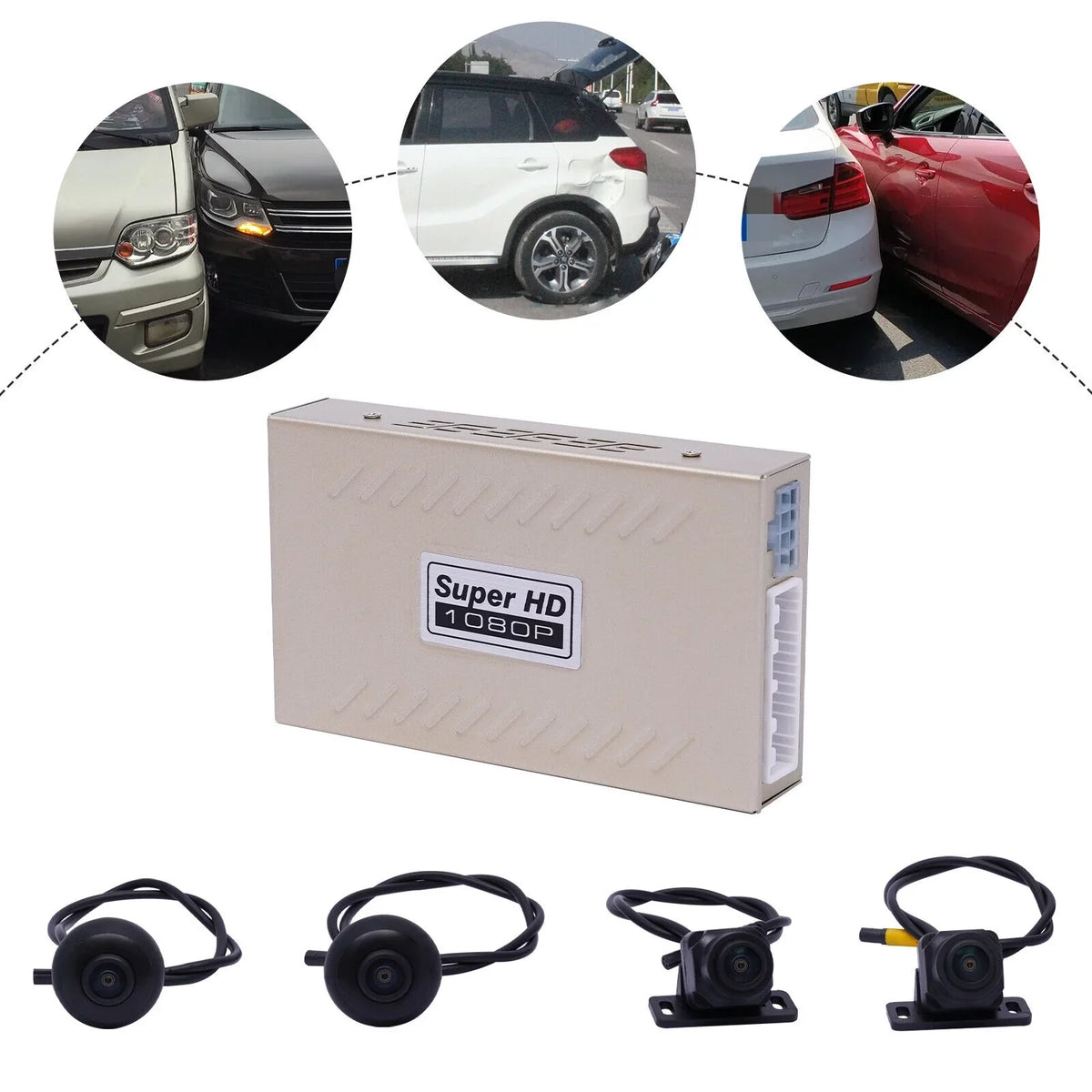 360° Bird View Panoramic System 4-camera 720P Car DVR Recording