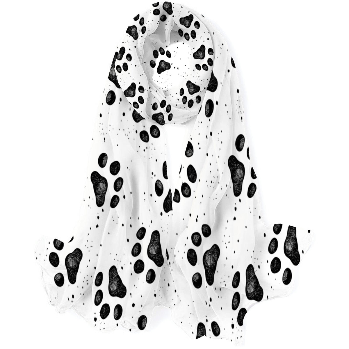 FREEAMG Paw Silk Long Scarf for Women Large Oblong Monitor Shawls Wraps Neck Headscarf Hair Wraps Gift Packed