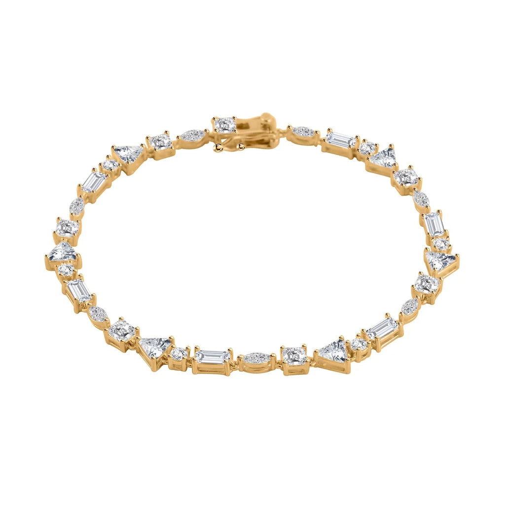 Shop LC Lustro Stella Cubic Zirconia CZ Marquise 925 Sterling Silver Vermeil Yellow Gold Plated Bracelet for Women Jewelry Size 8" Ct 10.66 Birthday Mothers Day Gifts for Mom