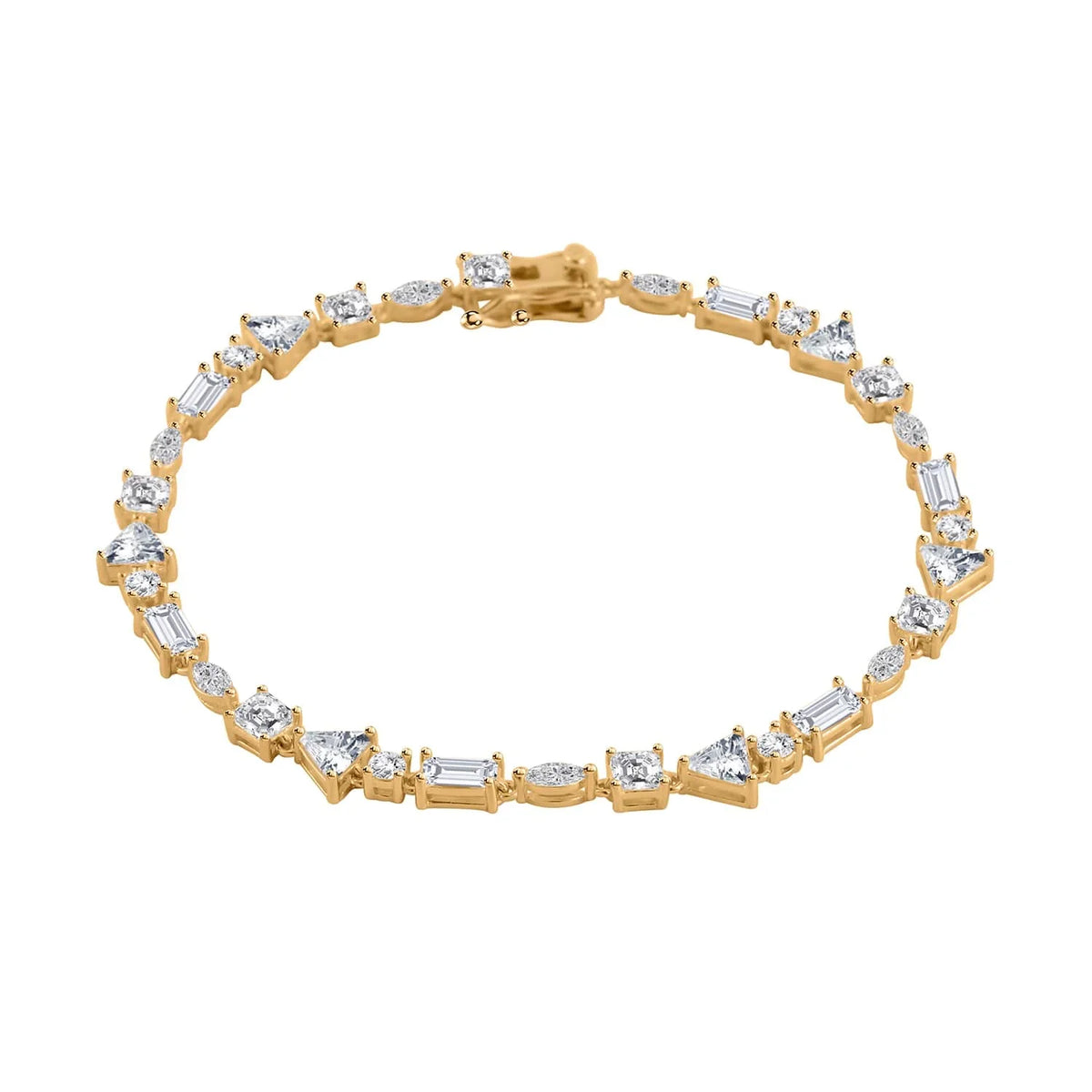 Shop LC Lustro Stella Cubic Zirconia CZ Marquise 925 Sterling Silver Vermeil Yellow Gold Plated Bracelet for Women Jewelry Size 8" Ct 10.66 Birthday Mothers Day Gifts for Mom