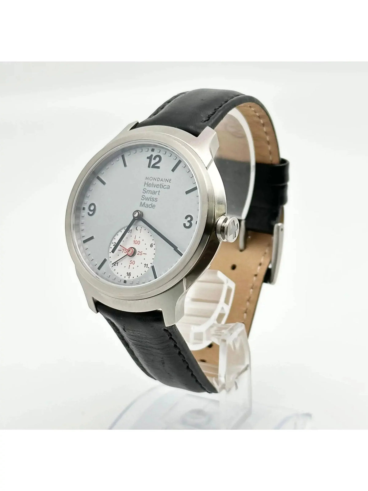 Mondaine Limited Edition Helvetica 1 Silver Dial Mens SmartWatch MH1.B2S80.LB
