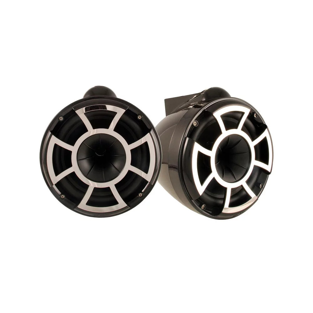 Wet Sounds for CENTURION MAXIMUS - REV10 10" Black Swivel Mount Tower Speakers & CENTURION MAXIMUS Tower Adapters