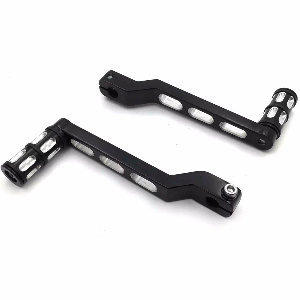 HTT- Style 009A- Motorcycle Black Aluminum Heel Toe Shift Levers/Gear Shift Pedal Levers w/ Shifter Pegs For Harley Davidson Electra Glide 1988 and later