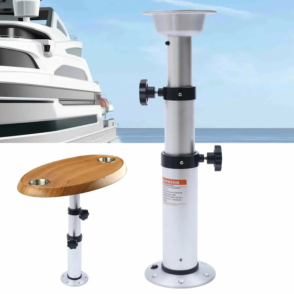 Miumaeov 16.9"-29.1"Adjustable Thickened Table Pedestal Stand Leg Base Mount Frame Aluminum Alloy Removable for RV Camper Marine Boat Caravan Motorhome Table