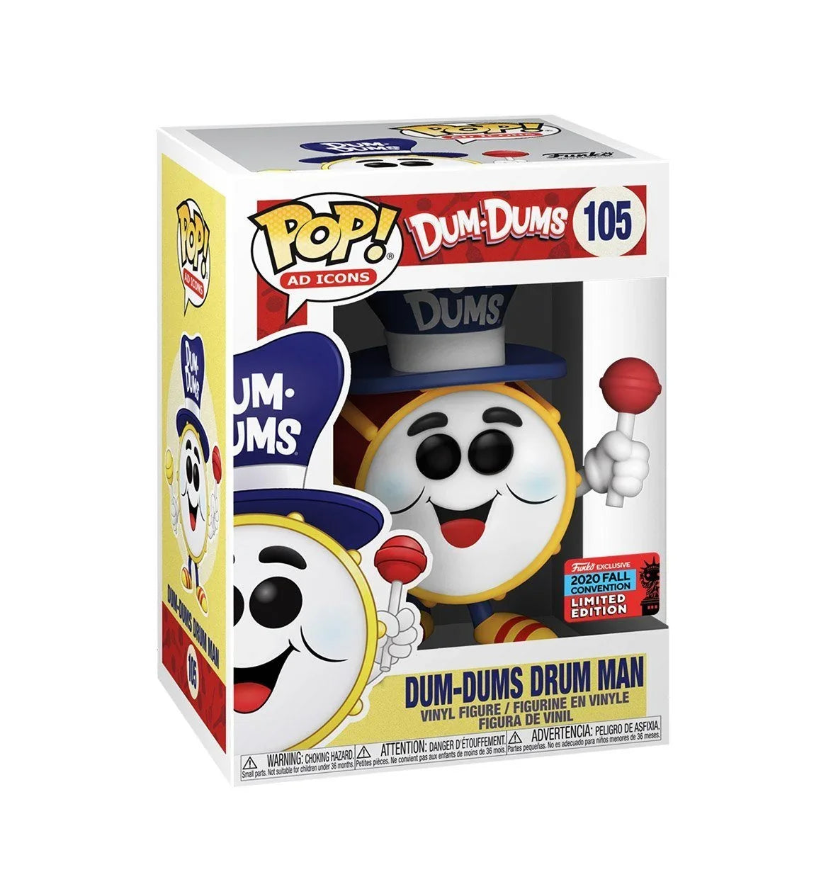 Funko Pop! Ad Icons - Dum-Dums - Dum-Dums Drum Man - #105 - 2020 Fall Convention Exclusive