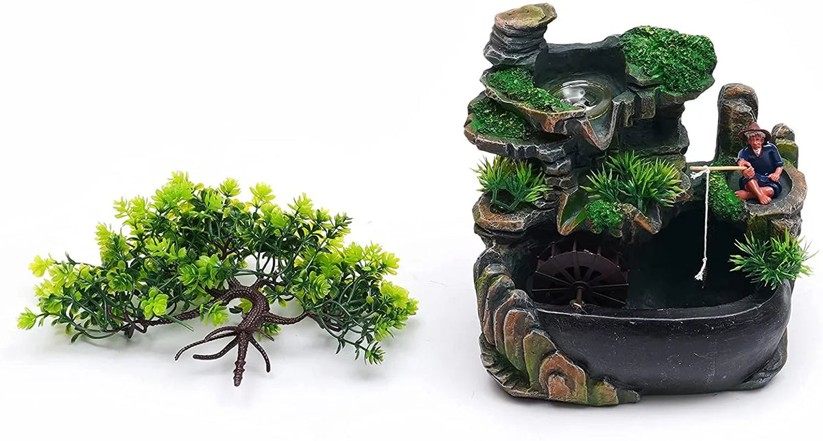 Miumaeov Ornament Rockery Fountain Fluid Fengshui Desktop Zen Decor