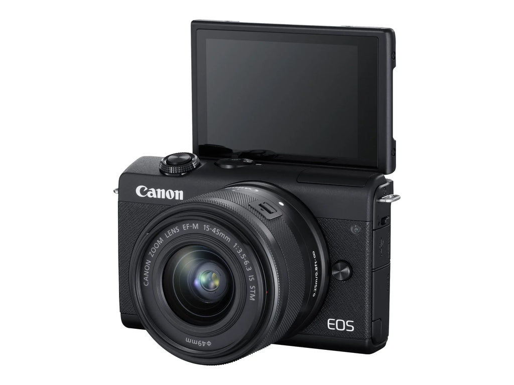 EOS M200 - Digital camera - mirrorless - 24.1 MP - APS-C - 4K / 25 fps - 3x optical zoom EF-M 15-45mm IS STM lens - Wi-Fi, Bluetooth - black