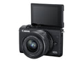 EOS M200 - Digital camera - mirrorless - 24.1 MP - APS-C - 4K / 25 fps - 3x optical zoom EF-M 15-45mm IS STM lens - Wi-Fi, Bluetooth - black