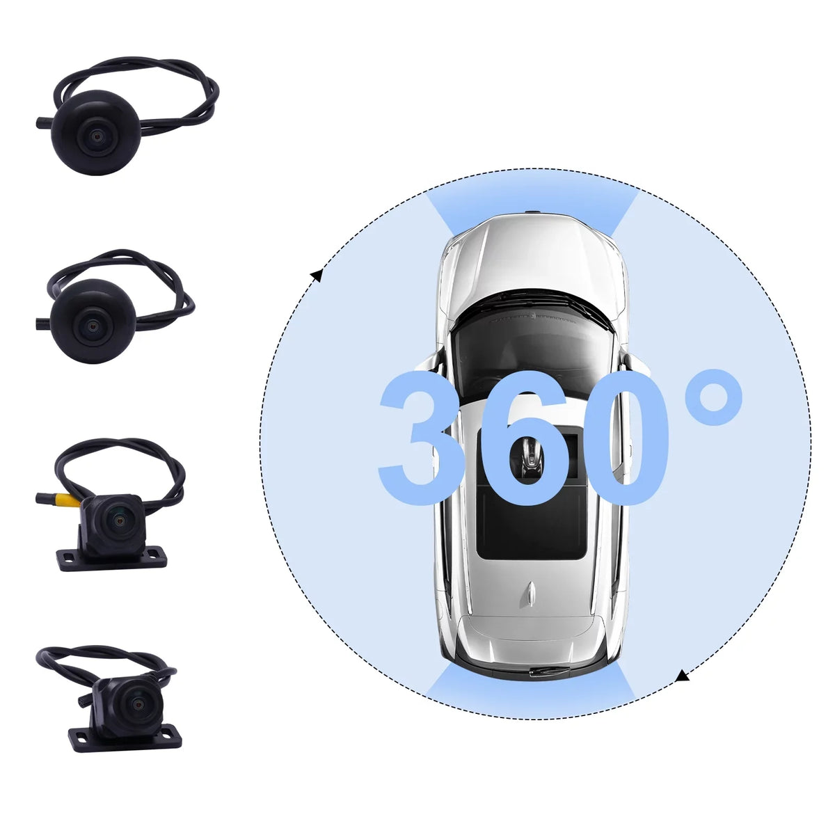 360° Bird View Panoramic System 4-camera 720P Car DVR Recording