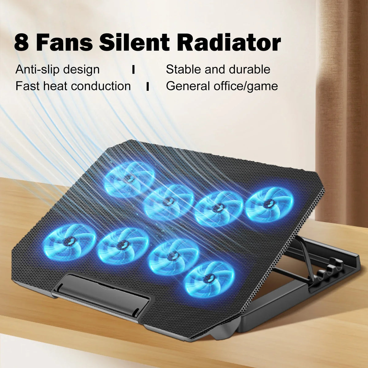 Htovila Mobile pc Cooling Fan, 10-15.6 Inch with Adjustable Fan Strength and 2 USB Ports