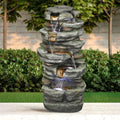 32.6inches Rock Liquid Fountain with Led Lights