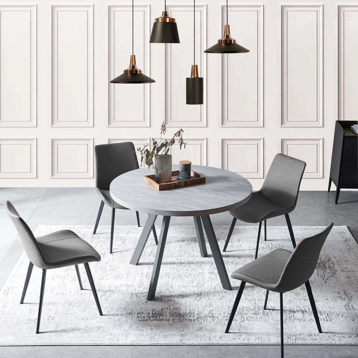 Round Dining Table Set, Mid Century Modern Round Dining Table 35 INCH, Leisure Coffee Table, Saving Space
