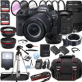 EOS R6 Mirrorless Digital Camera with RF 24-105mm f/4-7.1 STM Lens + 75-300mm F/4-5.6 III Lens + 128GB Memory + Case + Tripod + Filters 41pc Bundle