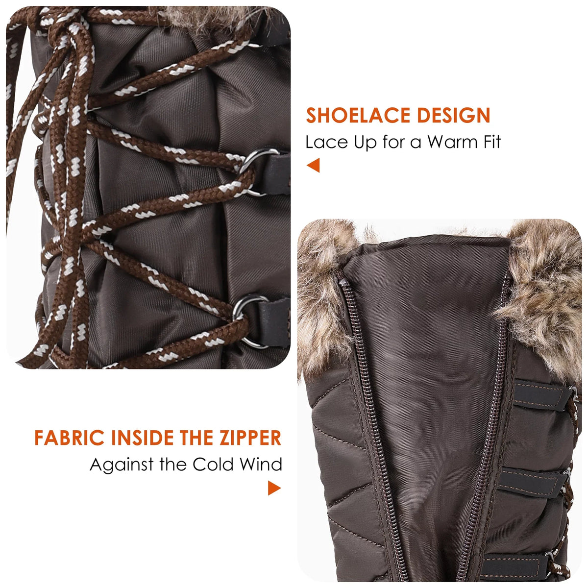 DREAM PAIRS Women's Winter Fluid Warm Faux Mid Calf Snow Boots Outdoor Hiking Boots