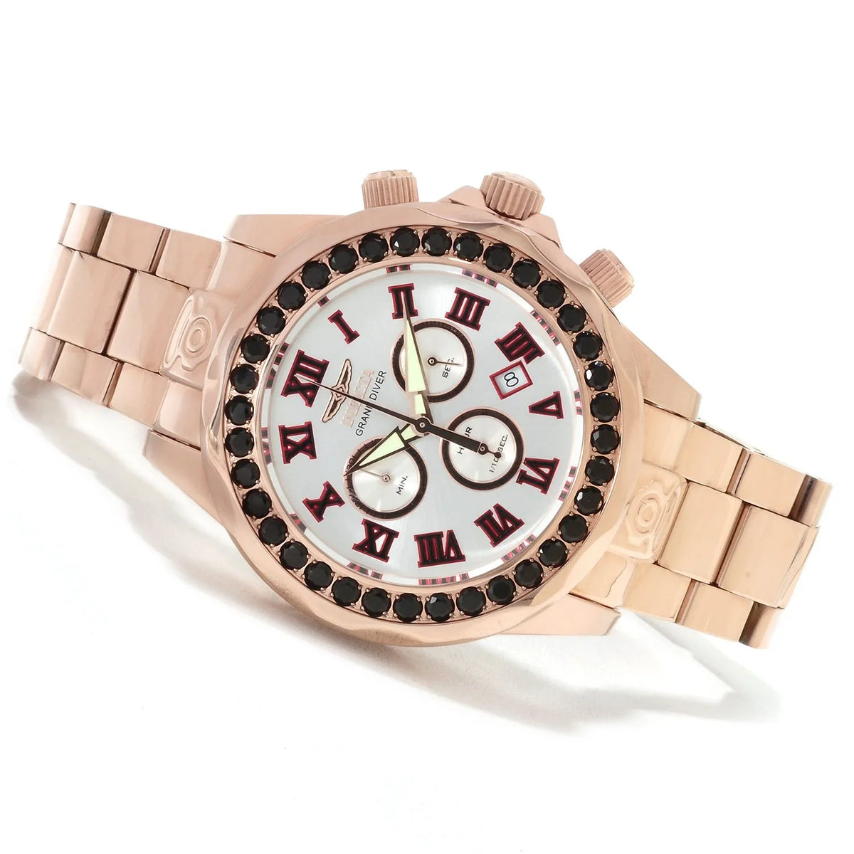 Invicta Men's 14537 Grand Diver Limited Swiss Blk Spinel Accent Rose Gold Watch