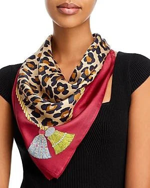 MSRP $65 Echo Printed Silk Square Scarf Red Size One Size
