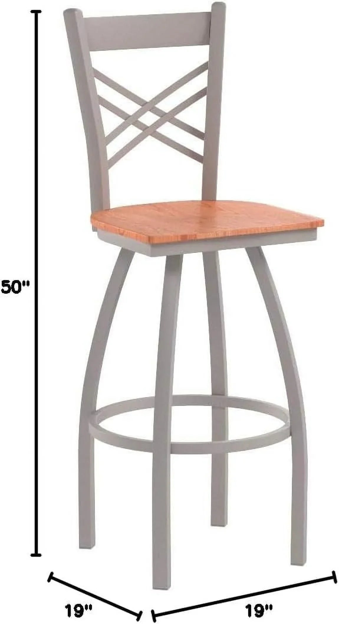820 Caalina 36" Swivel Wih Anodized Finish And Medium Oak Sea