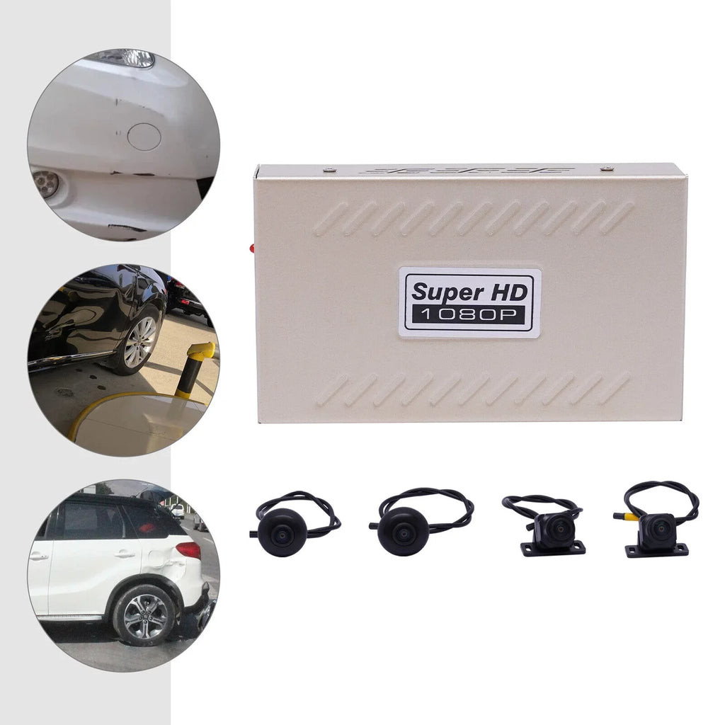 360° Bird View Panoramic System 4-camera 720P Car DVR Recording