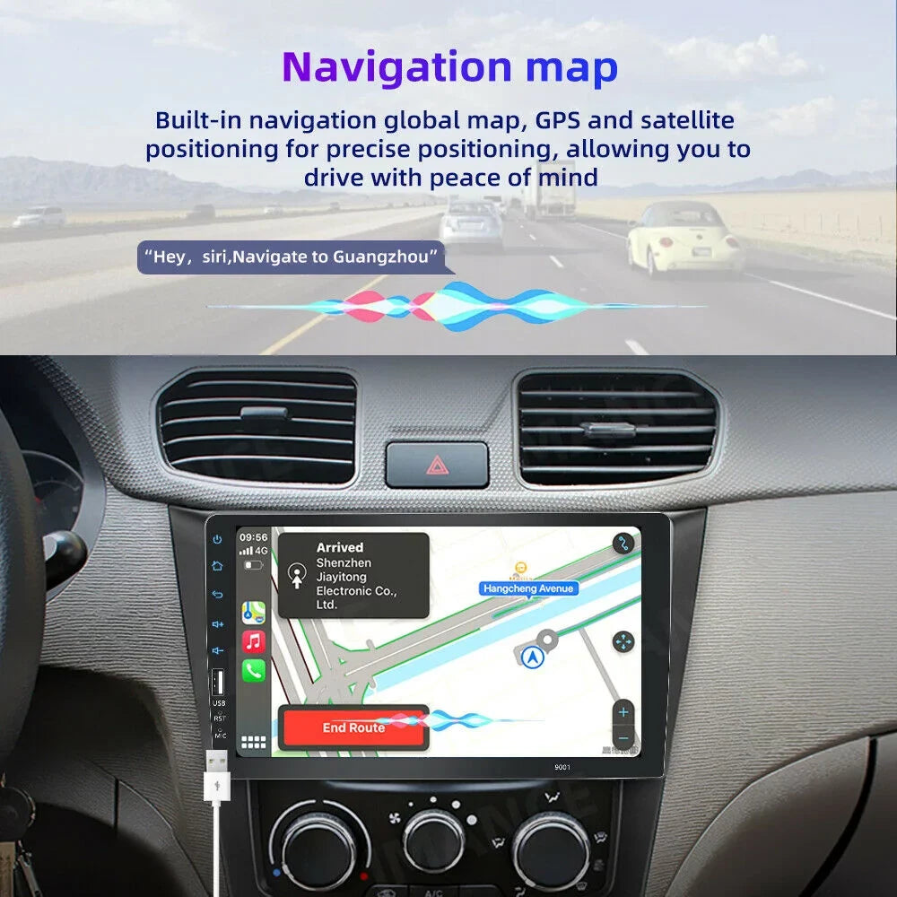 JMANCE MP5 Carplay Android Auto Car Audio GPS 9" Single Din FM Radio with Camera