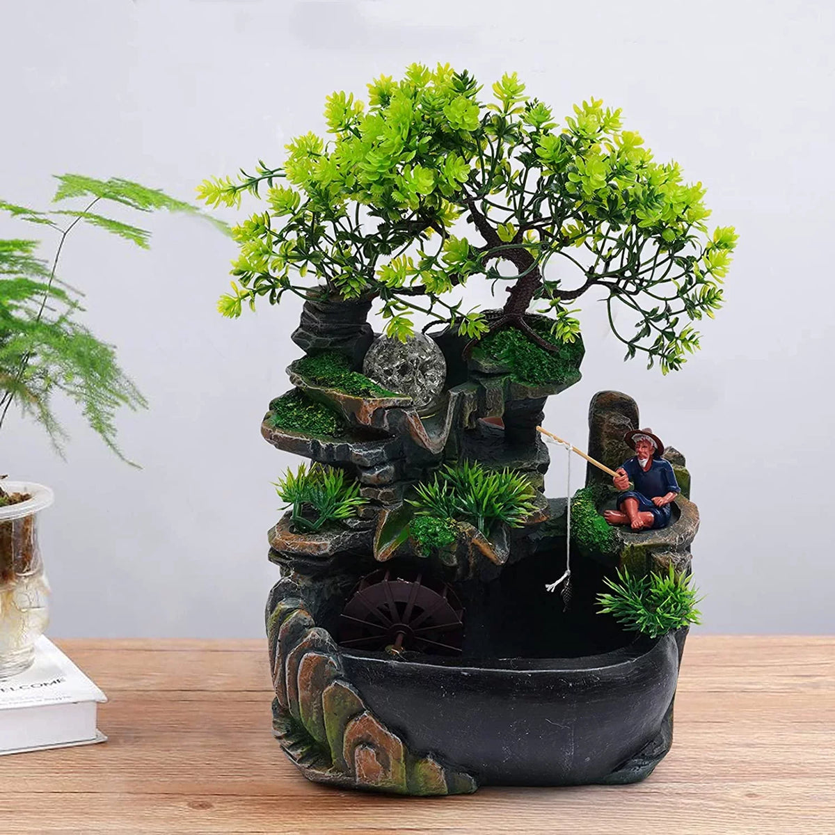 Miumaeov Ornament Rockery Fountain Fluid Fengshui Desktop Zen Decor