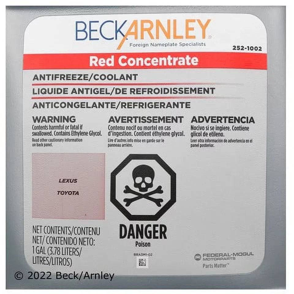 Beck/Arnley Engine Coolant / Antifreeze P/N:252 1002