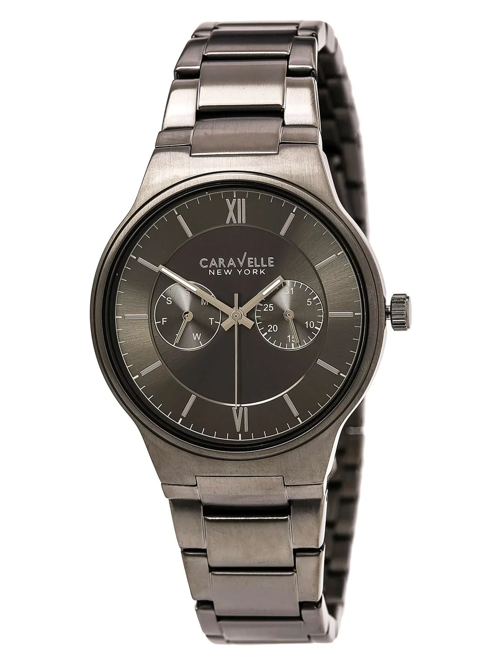 Caravelle 45A136 Men's Dress Grey Dial Gunmetal IP Stainless Steel Bracelet Watch