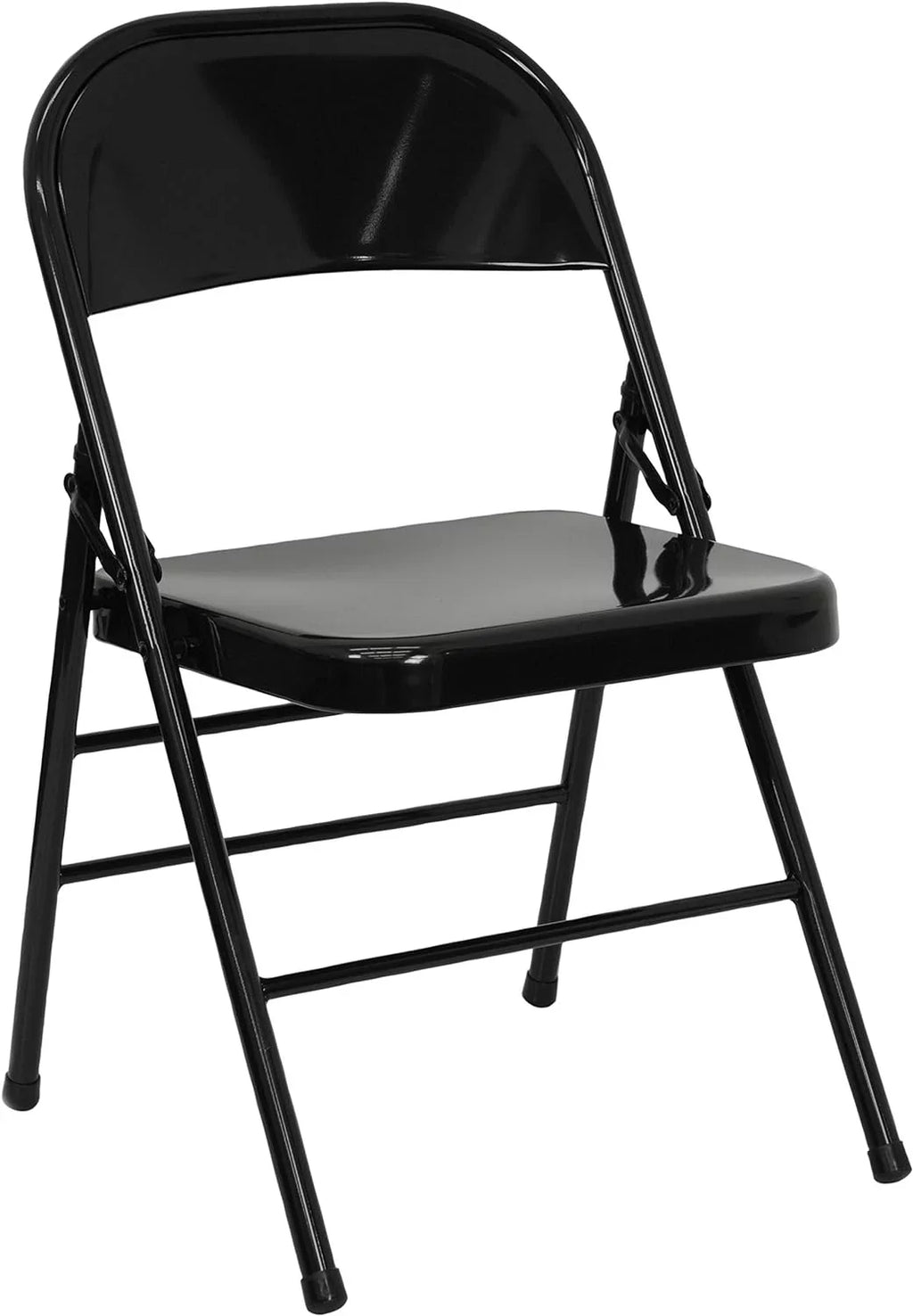 HERCULES Series Triple Braced & Double Hinged Black Metal Folding Chair