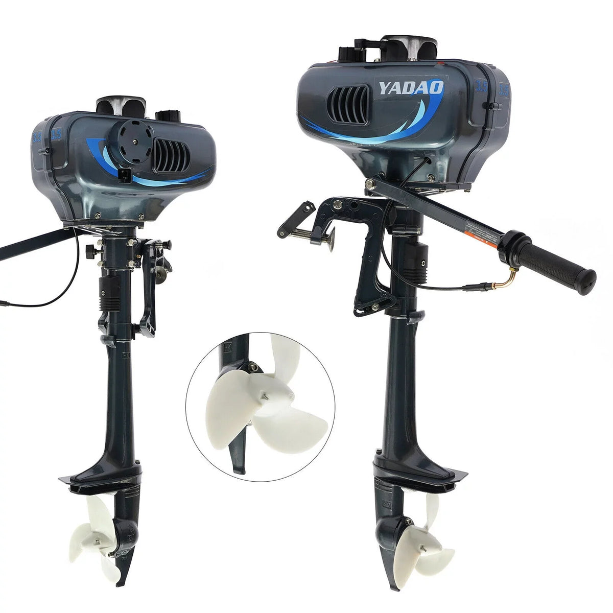DENEST 3.5HP 2 Stroke Outboard Motor Fishing Boat Engine CDI Fluid Cooling 4000-5000rpm