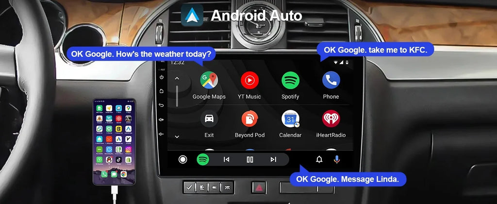 2+32G Aumume 10.1 inches Android 10 Double Din Car Stereo for Chevrolet/GMC/Buick IPS Monitor Monitor Car Radio with Carplay & Android Auto Support Backup Camera GPS Navi FM BT
