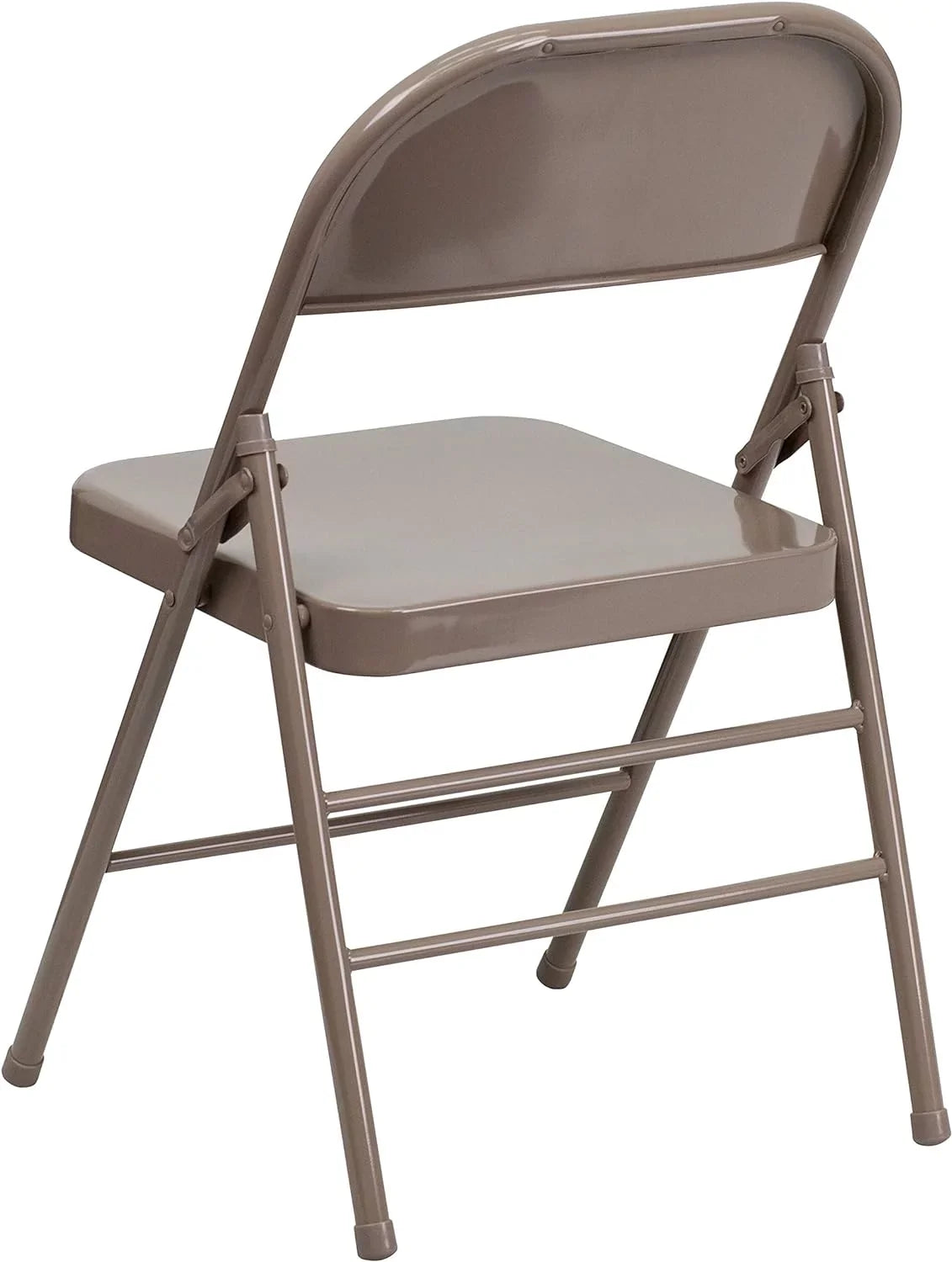 HERCULES Series Triple Braced & Double Hinged Beige Metal Folding Chair
