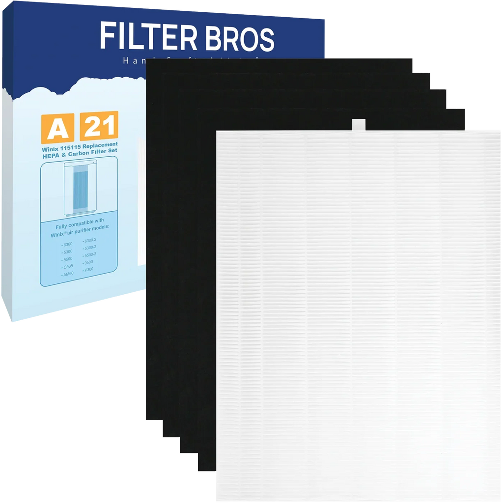 Filter Bros HEPA Replacement Filter A Compatible with Winix 115115 Plasmawave Series Home Air Purifiers 6300, P300, 5300, 5500, 5500-2, 5300-2, 6300-2, 9500, C535