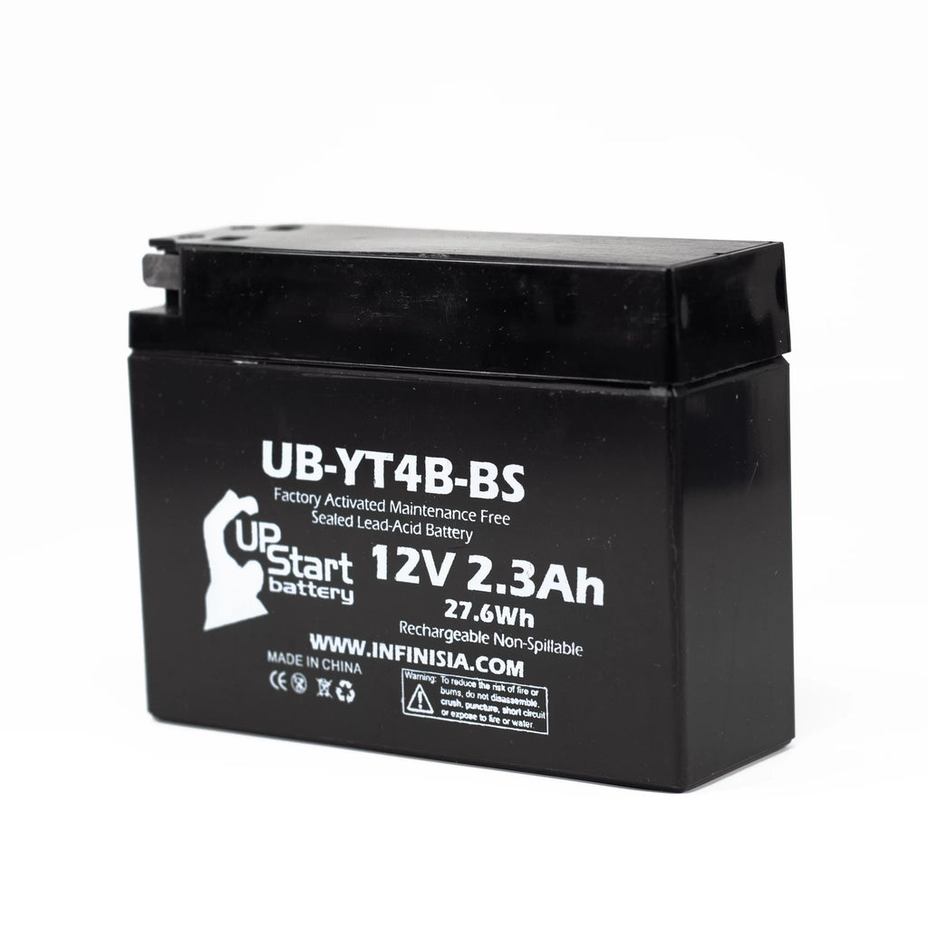 3-Pack UpStart Battery Replacement for 2004 Yamaha SR400 400CC Factory Activated, Maintenance Free, Motorcycle Battery - 12V, 2.3Ah, UB-YT4B-BS