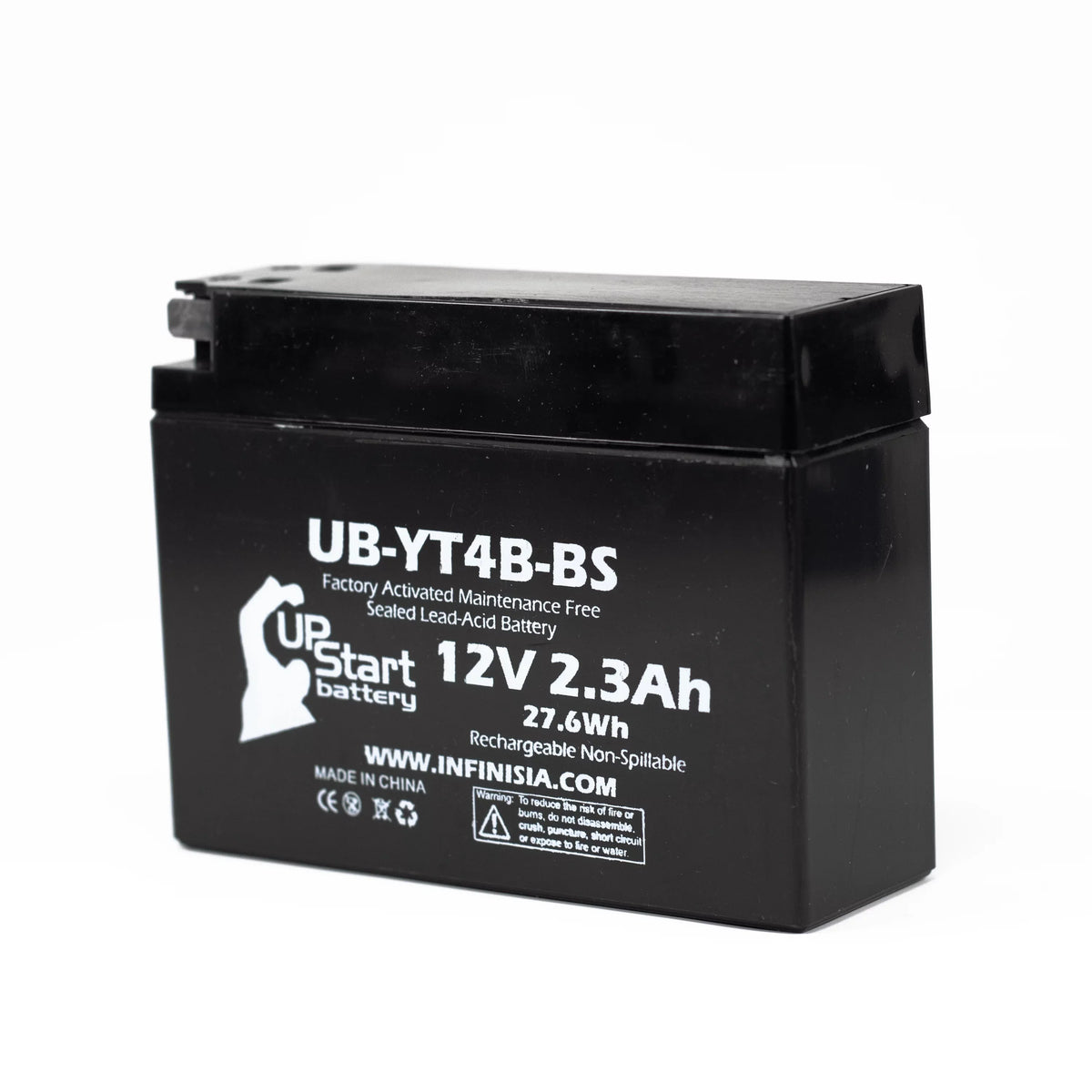 3-Pack UpStart Battery Replacement for 2004 Yamaha SR400 400CC Factory Activated, Maintenance Free, Motorcycle Battery - 12V, 2.3Ah, UB-YT4B-BS