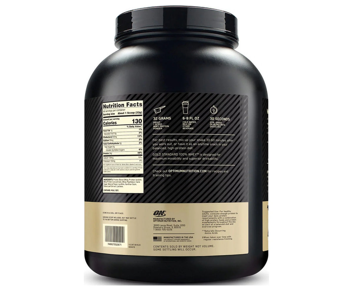 Optimum Nutrition, Gold Standard 100% Whey Protein Powder, Naturally Flavored Vanilla, 4.8 lb, 68 Servings
