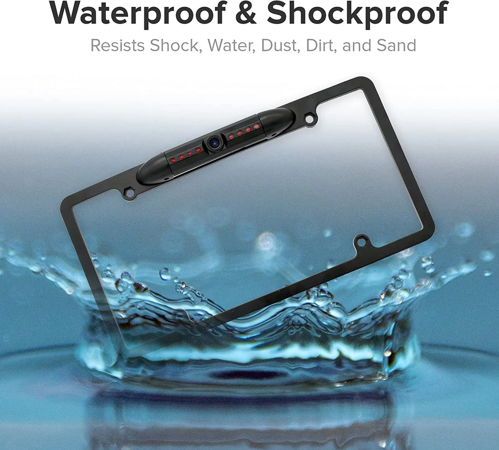 Backup Camera Rearview License Plate Liquid for Kenwood DDX-5706S DDX5706S Black